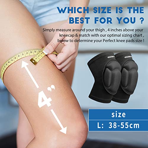  EULANT Knee Pads, Thick Sponge Collisioned Kneepads for Sports  & Work, Protective Knee Support Sleeve for Basketball Wrestling Football  Volleyball Running Cycling Training Scooter Workout : Sports & Outdoors